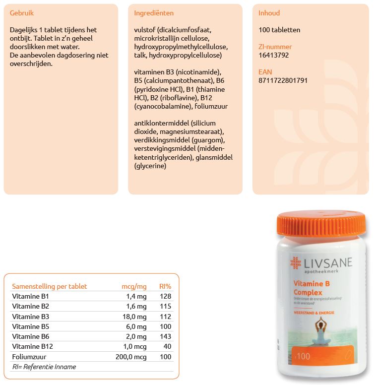 Getalenteerd Ook Uitbeelding Livsane Vitamine B Complex Tabletten 100 stuks bestellen bij BENU Shop