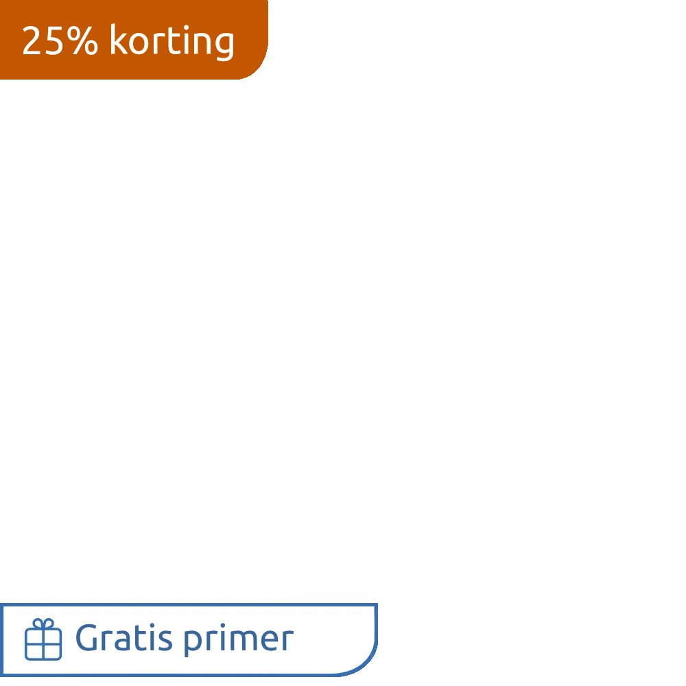 Actielabel 25 procent korting met primer cadeau