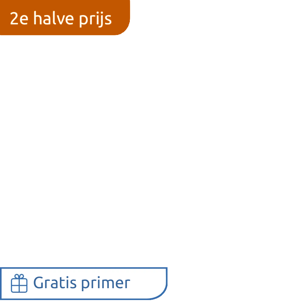 Actielabel 2e halve prijs met gratis primer cadeau