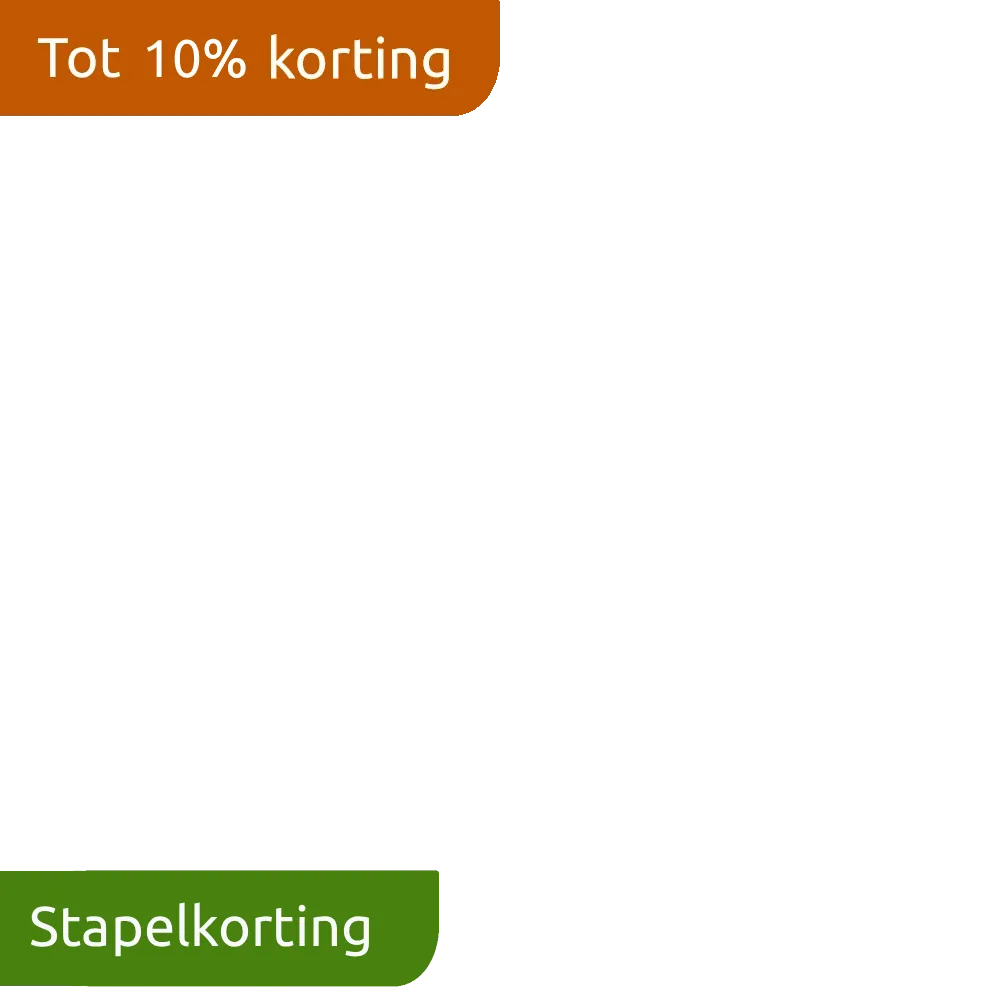 Actielabel tot 10 procent korting  stapelkorting