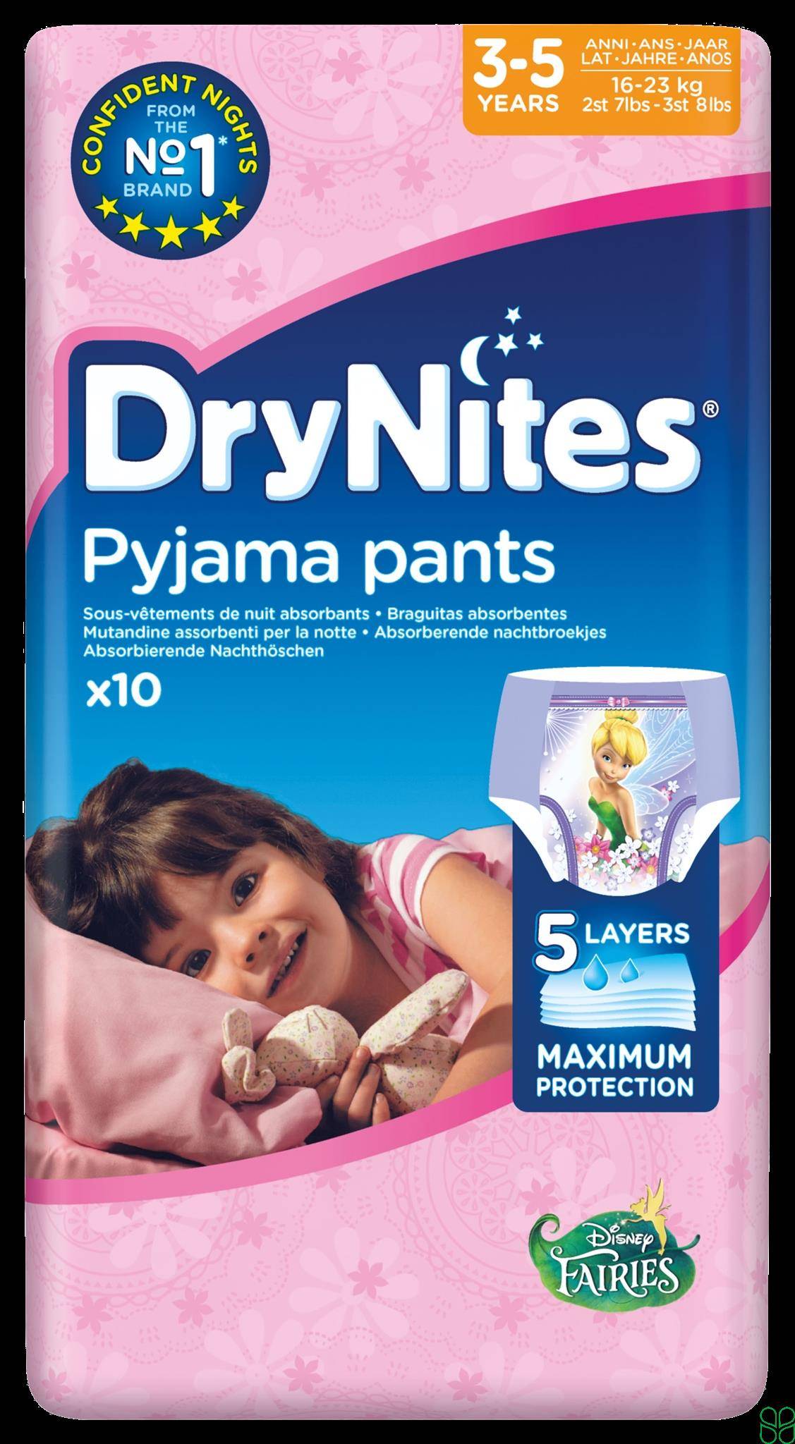 Huggies Drynites Pants Girl 3-5JR 16-23Kg 10 Stuks