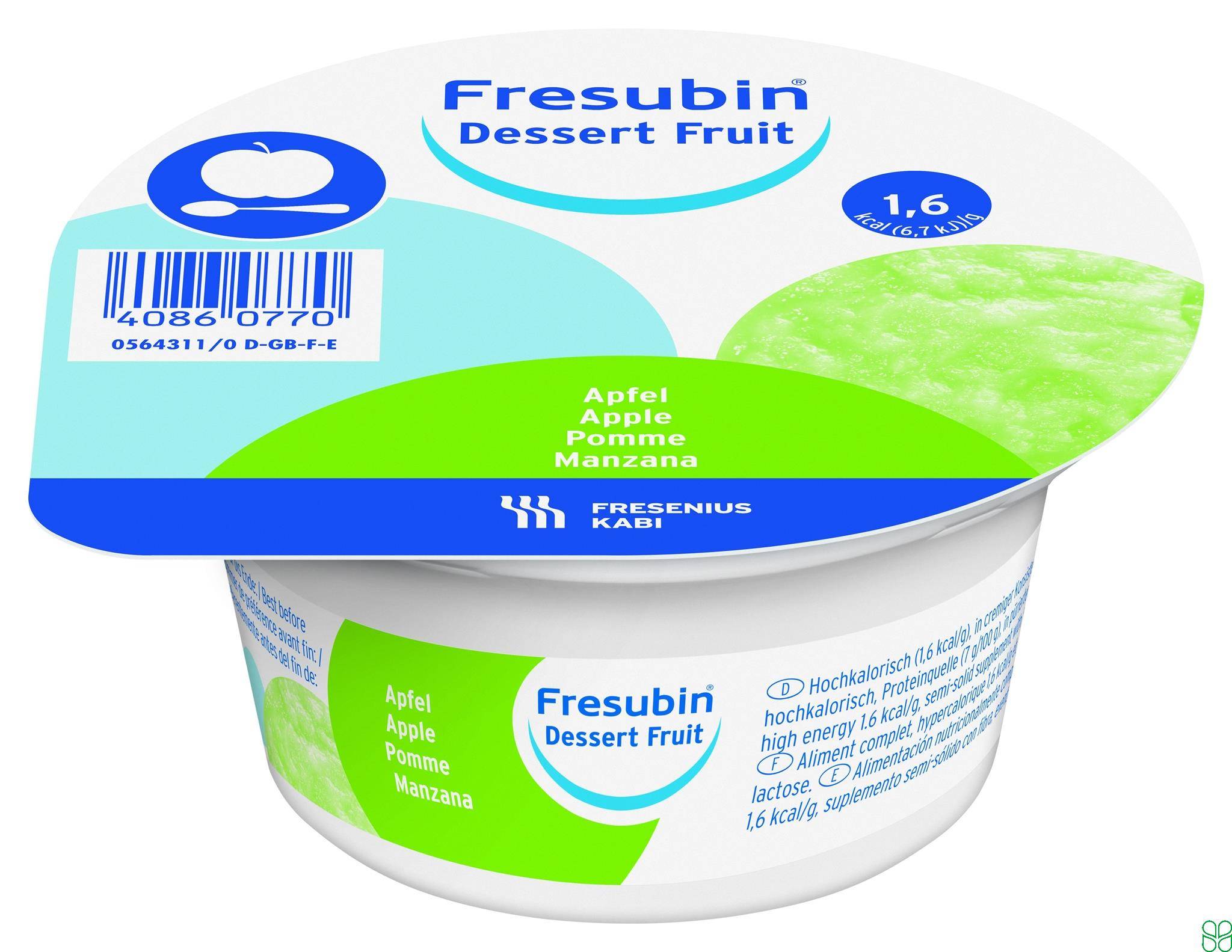 Fresubin Dessert Fruit Dieetvoeding Pudding Appel 4x 125g