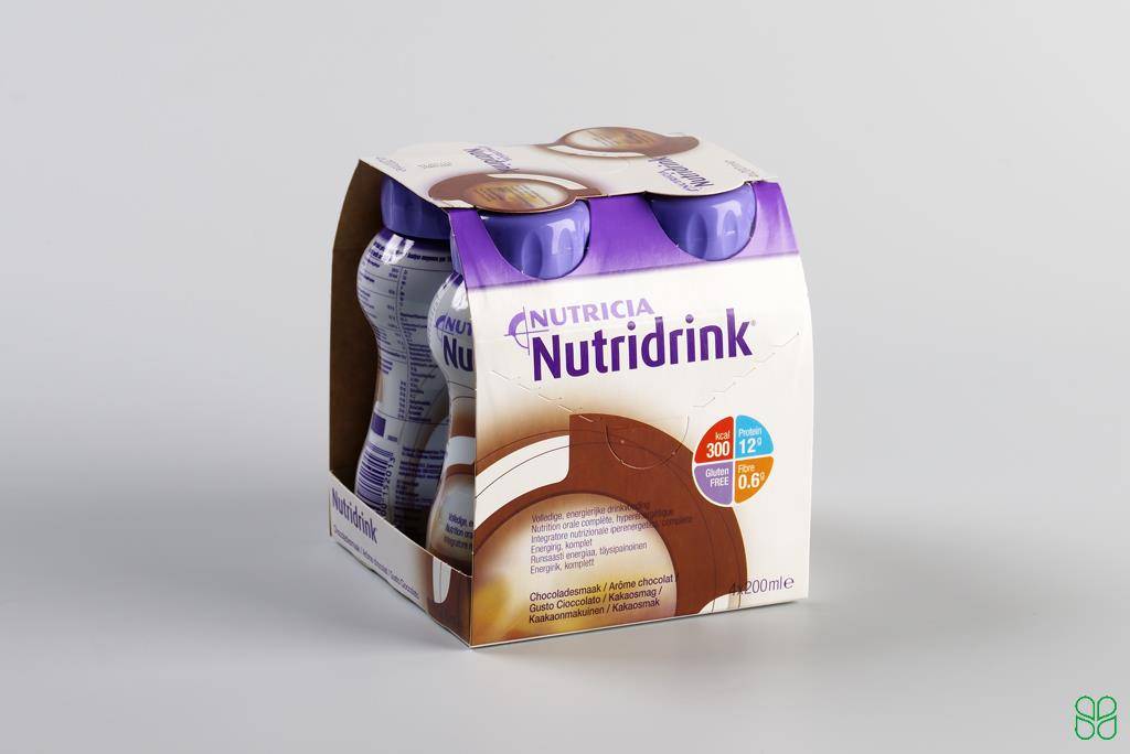 Nutridrink Drinkvoeding Chocolade Flesje 4 x 200 ml