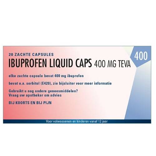 Teva Ibuprofen 400mg Liquid Capsules 20 stuks