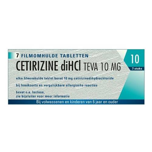 Teva Cetirizine 10mg Tabletten 7 stuks