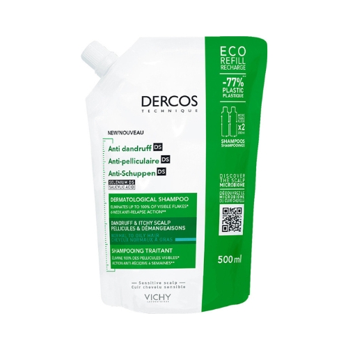 Vichy Dercos Anti-Roos Navulling Normaal/Vet Haar Shampoo 500ml