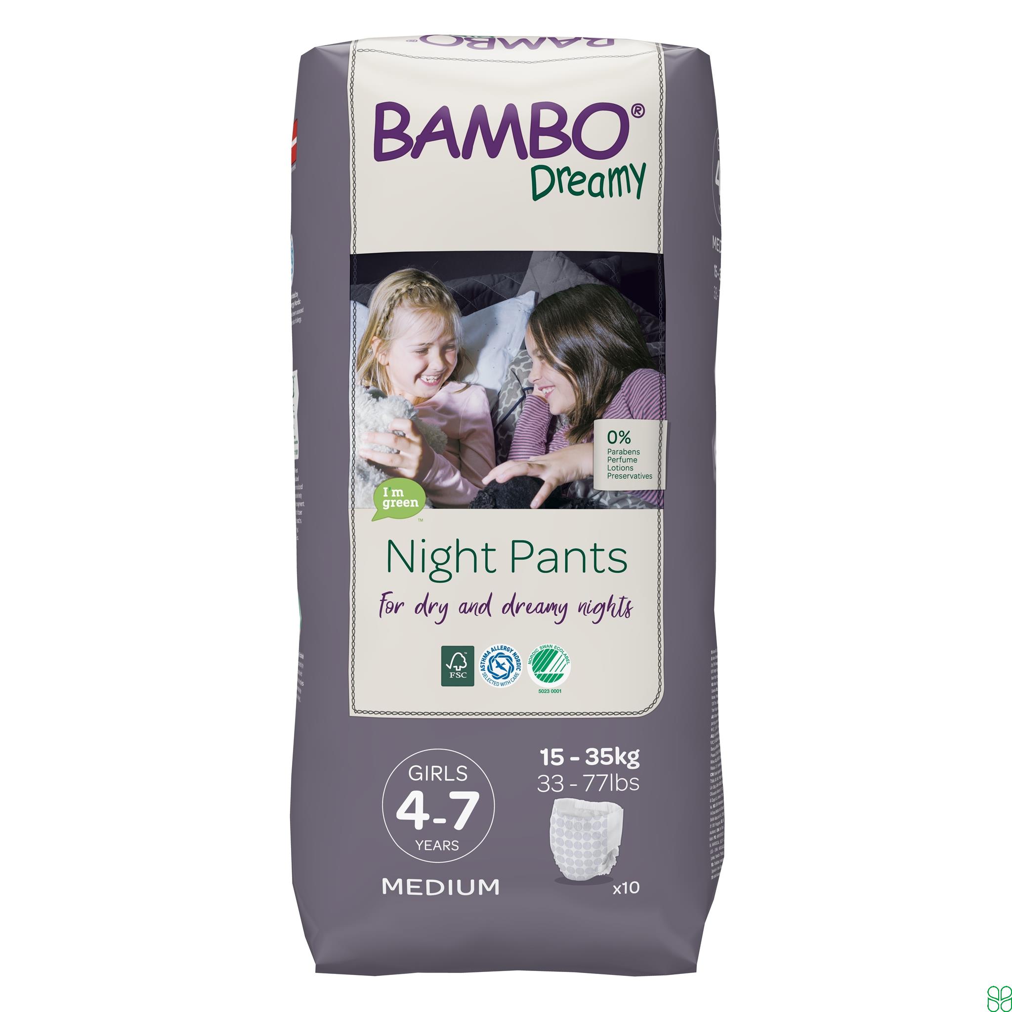 Bambo Dreamy Pants 15-35Kg Omtrek 46-80cm 4-7 Jaar Meisje Eco 10 Stuks