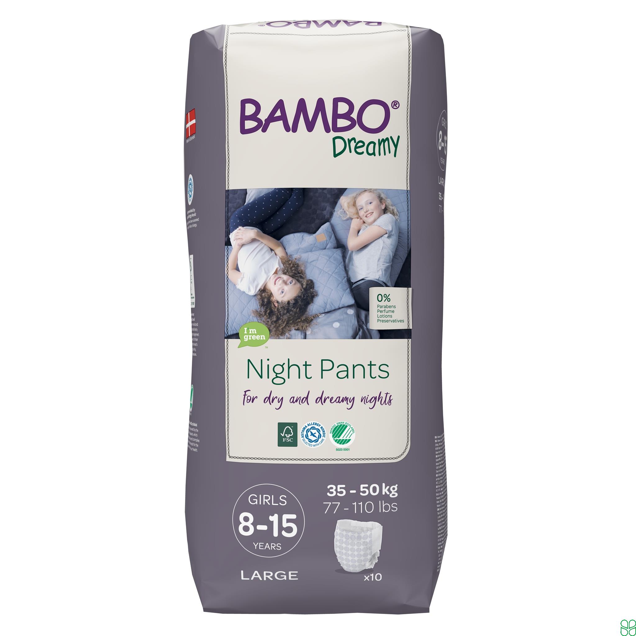 Bambo Dreamy Pants 35-50Kg Omtrek 52-105cm 8-15 Jaar Meisje Eco 10 Stuks