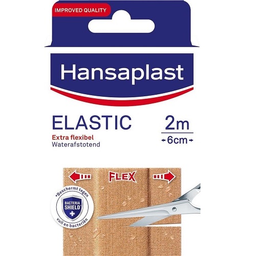 Hansaplast Elastic Pleister 2m x 6cm 1 stuk