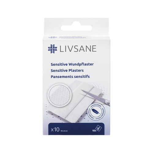 Livsane Pleisters Sensitive 10 mm X 6 cm 10 stuks