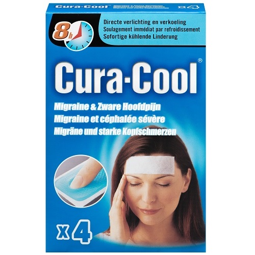 Cura-Cool Migraine & Zware Hoofdpijn Gelpleisters 4 stuks
