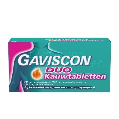 Gaviscon Duo Natriumalginaat 250mg Kauwtabletten 24 stuks