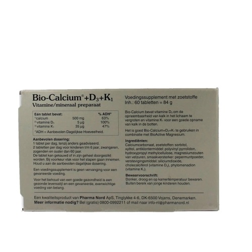 Bio-Calcium + D3 + K1 Tabletten 60 stuks