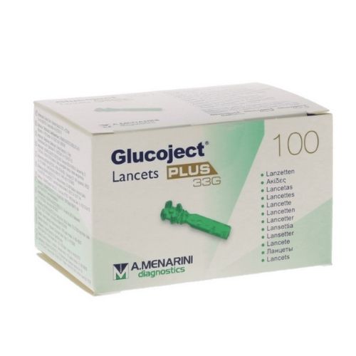 Glucoject Plus Lancet 33G Uitwisselbaar Steriel 100 Stuks