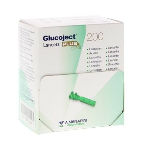 Glucoject Plus Lancet 33G Uitwisselbaar Steriel 200 Stuks