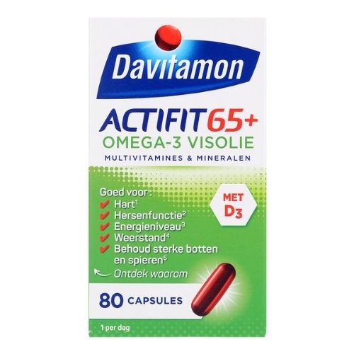 Davitamon Actifit 65+ Omega 3 Visolie 80 capsules