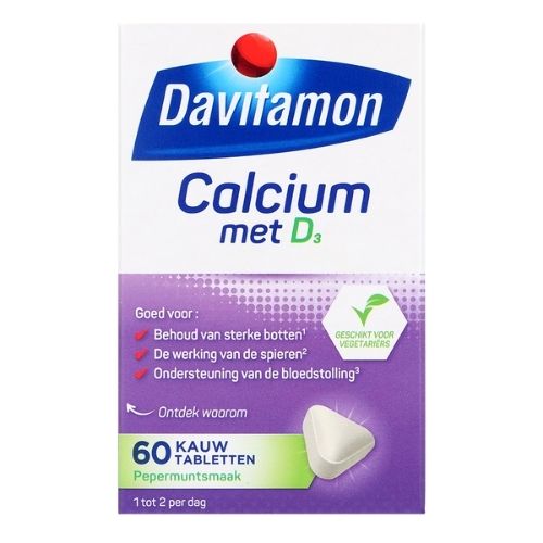 Davitamon Calcium met D3 pepermuntsmaak 60 kauwtabletten