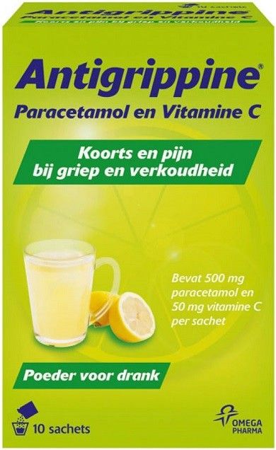 Antigrippine Vitamine C Paracetamol 500mg Sachets 10 stuks
