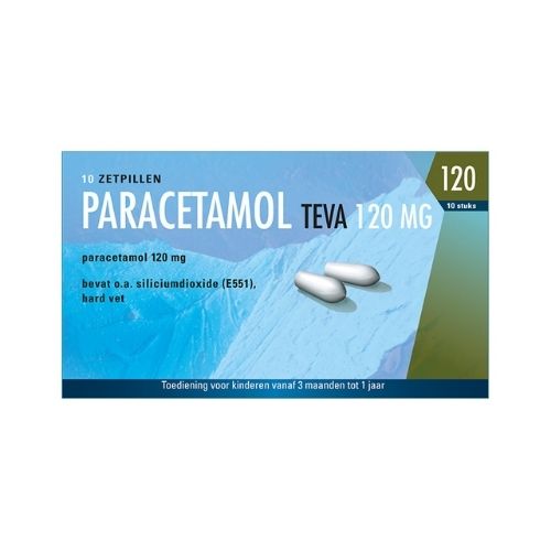 Teva Paracetamol 120mg  Zetpillen 10 stuks