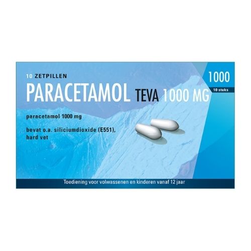 Teva Paracetamol 1000mg Zetpillen 10 stuks