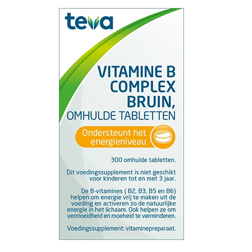 Teva Vitamine B Complex bruin tabletten 300 stuks
