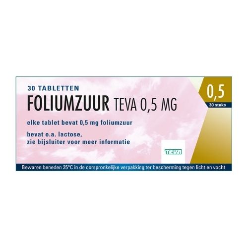 Teva Foliumzuur 0,5mg Tabletten 30 stuks