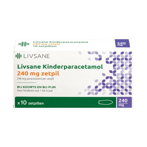 Livsane Paracetamol Kind 240mg Zetpillen 10 stuks 