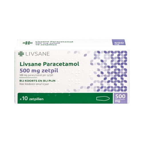 Livsane Paracetamol 500mg Zetpillen 10 stuks