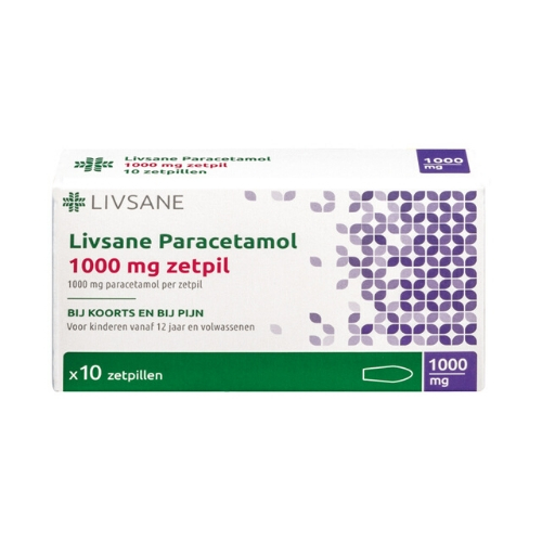 Livsane Paracetamol 1000mg Zetpillen 10 stuks