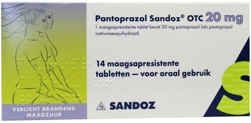Sandoz Pantoprazol 20mg Tabletten 14 stuks
