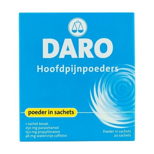 Daro Hoofdpijnpoeders Paracetamol 250mg Sachets 20 stuks