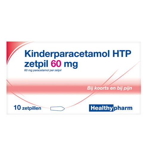 Healthypharm Kinderparacetamol 60mg Zetpillen 10 stuks