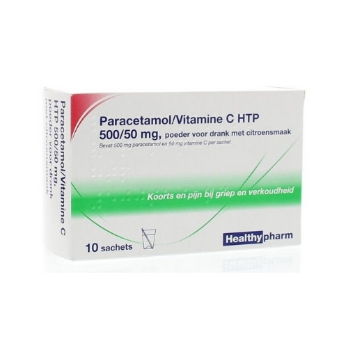Healthypharm Paracetamol En Vitamine C 500/50mg Sachets 10 stuks 