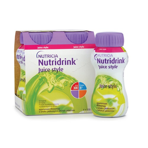 Nutridrink Juice Style Drinkvoeding Appel Flesje 4 x 200 ml