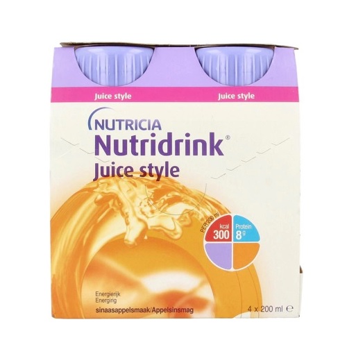 Nutridrink Juice Style Drinkvoeding Sinasappel Flesje 4 x 200 ml