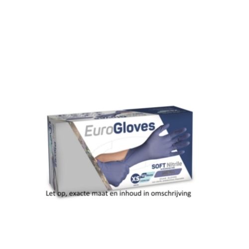 Eurogloves Soft Nitril Poedervrije Handschoen Paars Maat XS 150 stuks