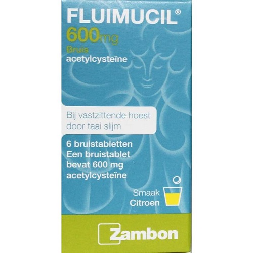 Zambon Fluimucil Acetylcysteïne 600mg Bruistabletten 6 stuks
