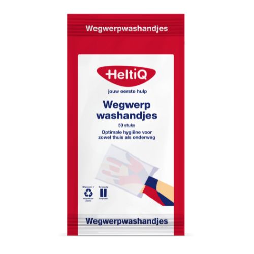HeltiQ Wegwerpwashandjes, 1 zak 50 stuks