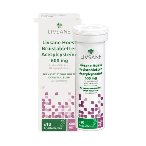 Livsane Hoest Acetylcysteïne 600mg Bruistabletten 10 stuks
