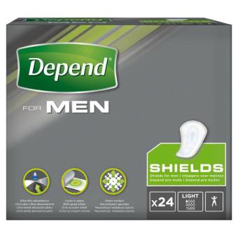 Depend For Men Shields Inleggers 24 stuks