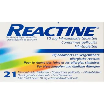 Reactine 10mg Filmomhulde Tabletten 21 stuks