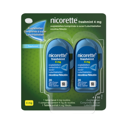 Nicorette Nicotine 4mg Freshmint Zuigtabletten 80 stuks