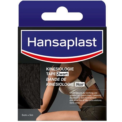 Hansaplast Zwart Kinesiologie Tape 5cm x 5m 1 stuk
