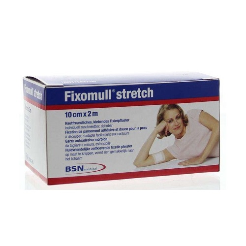 Leukoplast Fixomull Stretch 2m x 10cm Fixatiegaas 1 stuk