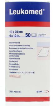 Leukomed wondpleister 10x25cm 50st