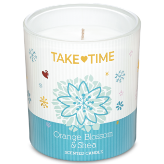 TAKE-TIME Geurkaars Oranjebloesem en Shea 200gr