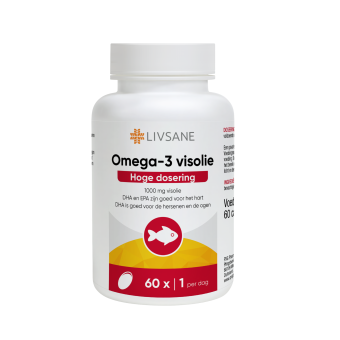 LIVSANE Omega-3 Visolie 1000mg Hooggedoseerd Softgelcapsule 60 stuks