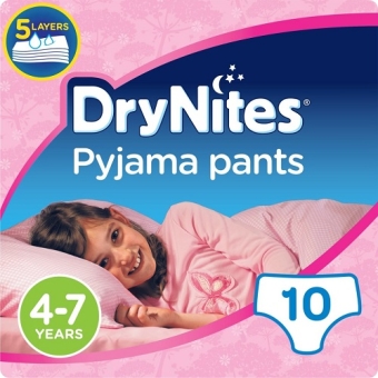 Huggies Drynites Pants Girl 4-7 Jaar 20-30Kg 10 Stuks
