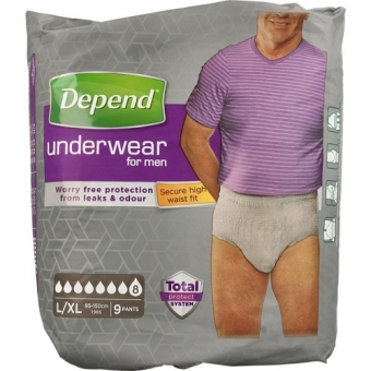 Depend Underwear For Men Super Pants L/XL 9 stuks
