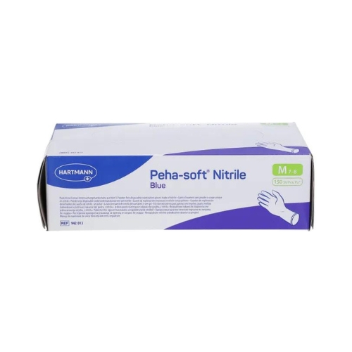 Peha-soft Nitrile M Blauwe onderzoekshandschoenen 150 stuks